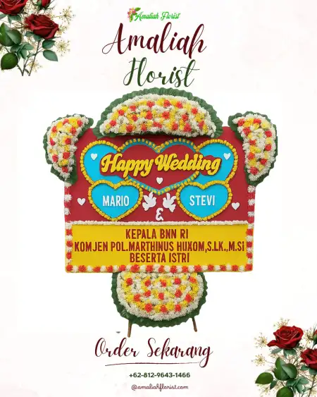 Papan Bunga Pernikahan Plaju